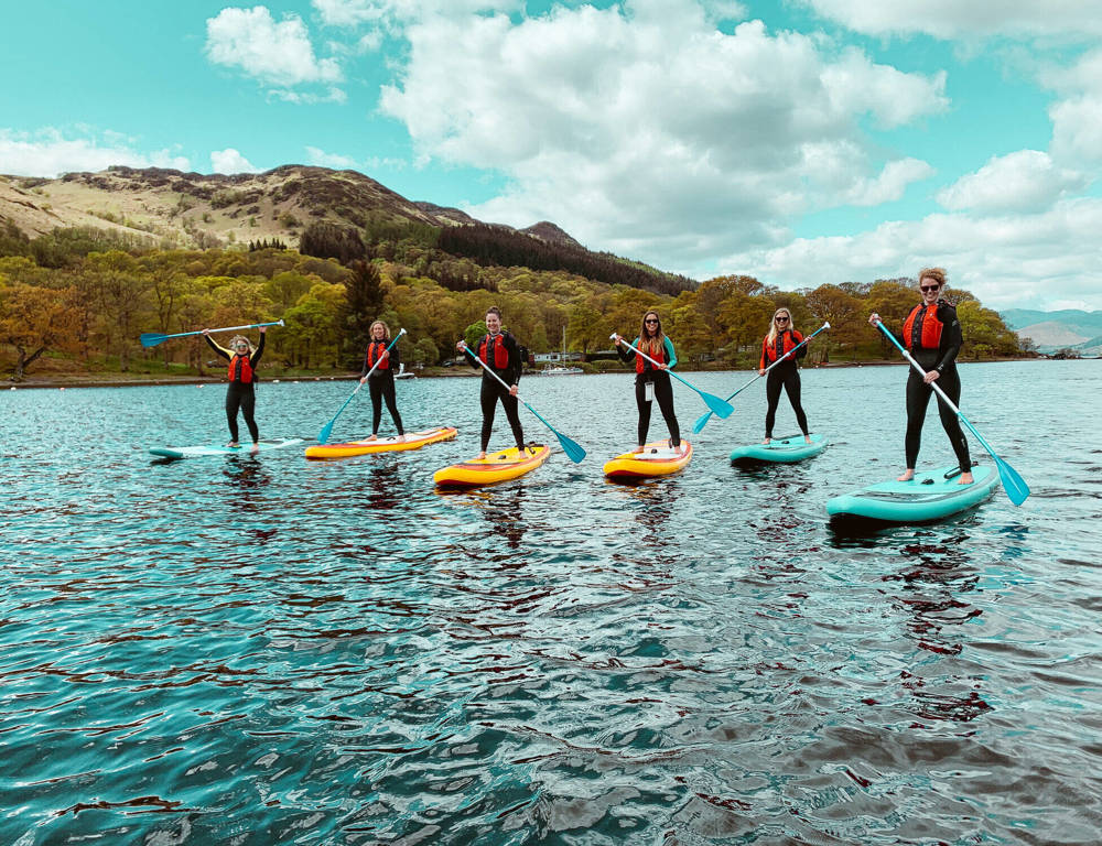 Paddleboarding group